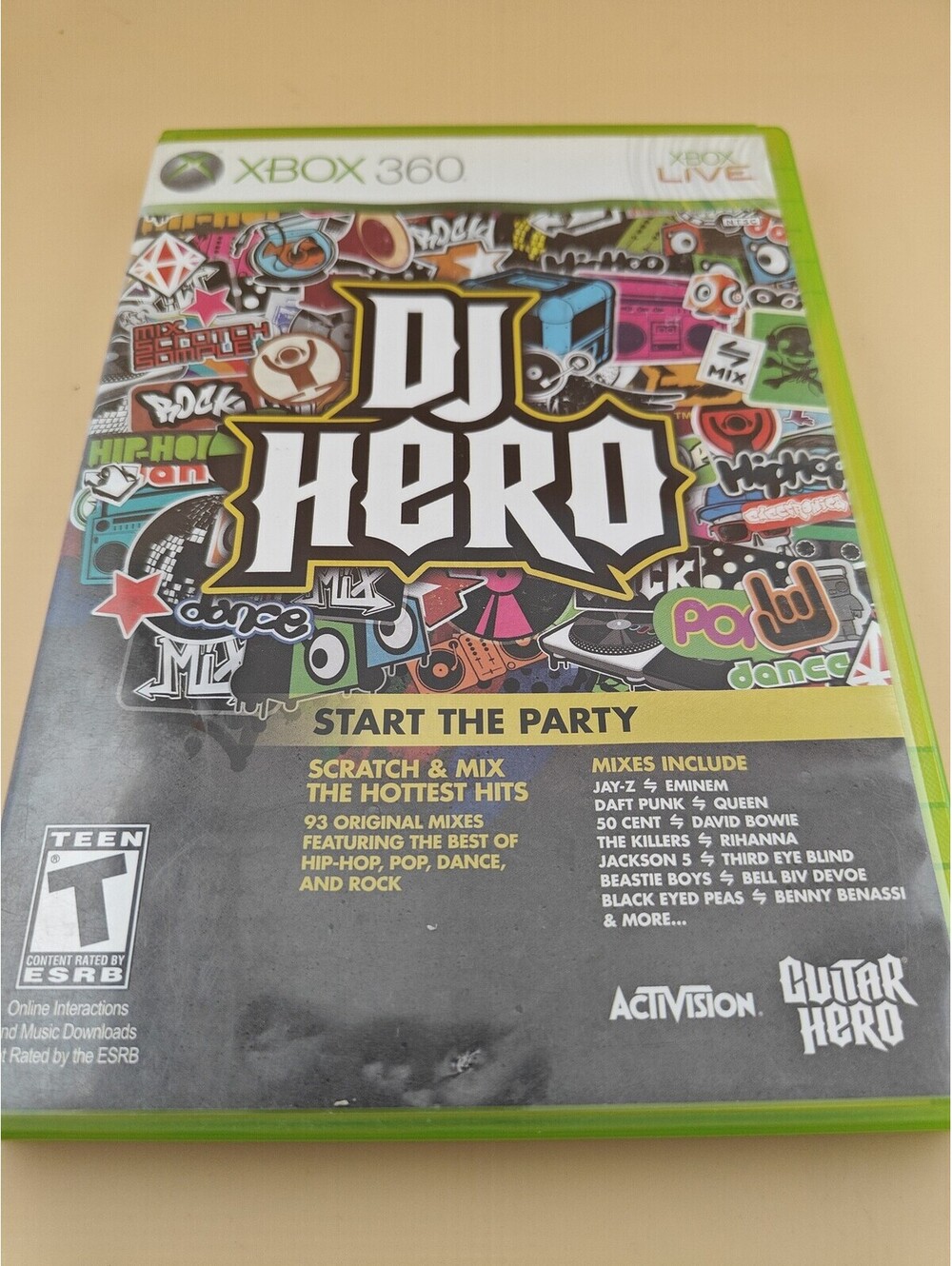 DJ Hero Microsoft Xbox 360 Activision 2009 NTSC Teen Rated Video Game